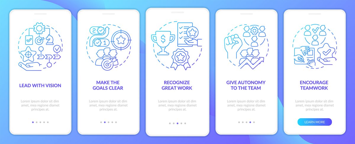 Employee engagement mobile app screen bundle