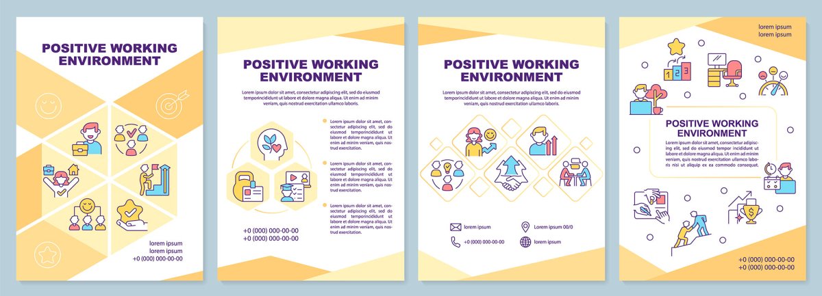 Employee motivation brochure template set