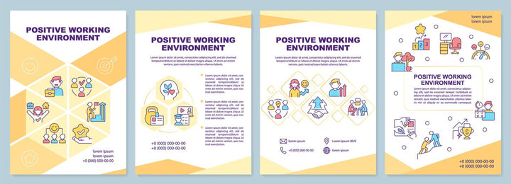 Employee motivation brochure template set