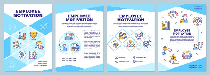 Employee motivation brochure template set