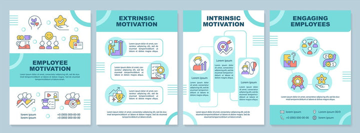 Employee motivation brochure template set