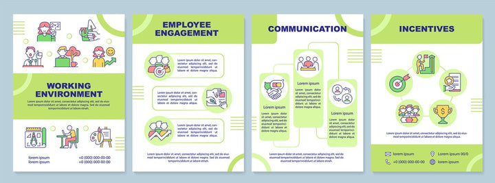 Employee motivation brochure template set