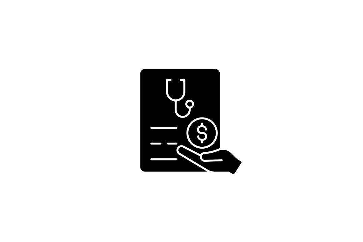 Employee perks and bonuses black glyph icons set on white space
