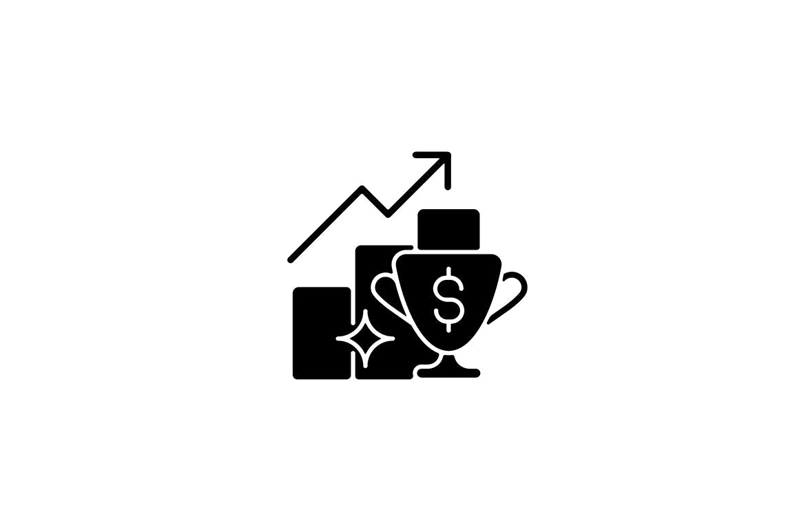 Employee perks and bonuses black glyph icons set on white space