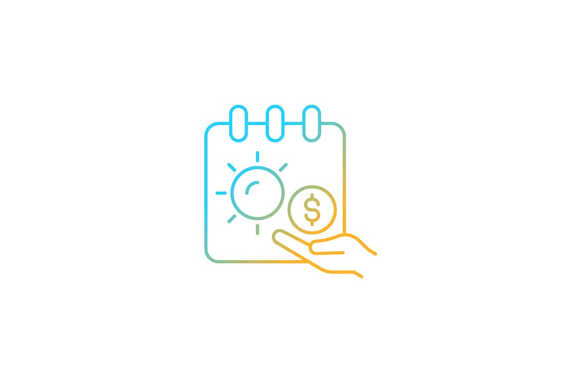 Employee perks and bonuses gradient icons set for dark and light mode