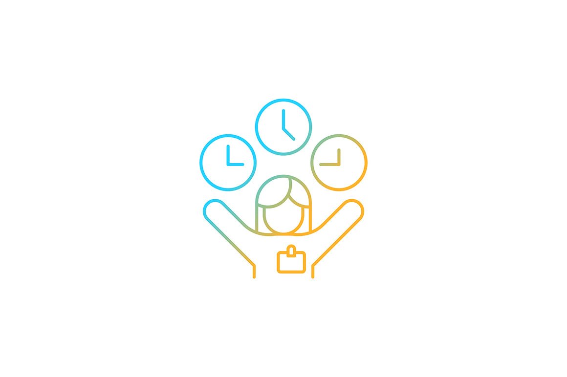 Employee perks and bonuses gradient icons set for dark and light mode