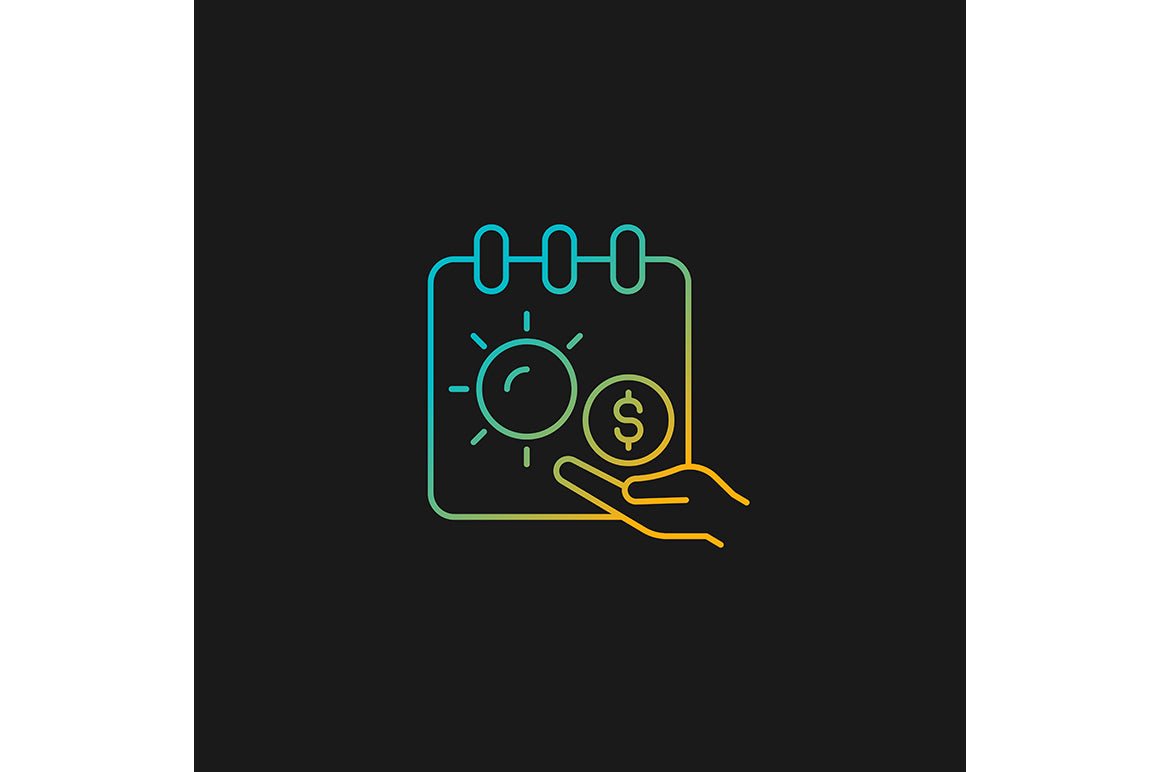Employee perks and bonuses gradient icons set for dark and light mode