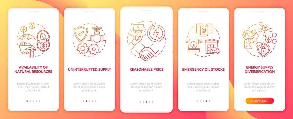 Energetic security onboarding mobile app page screen bundle