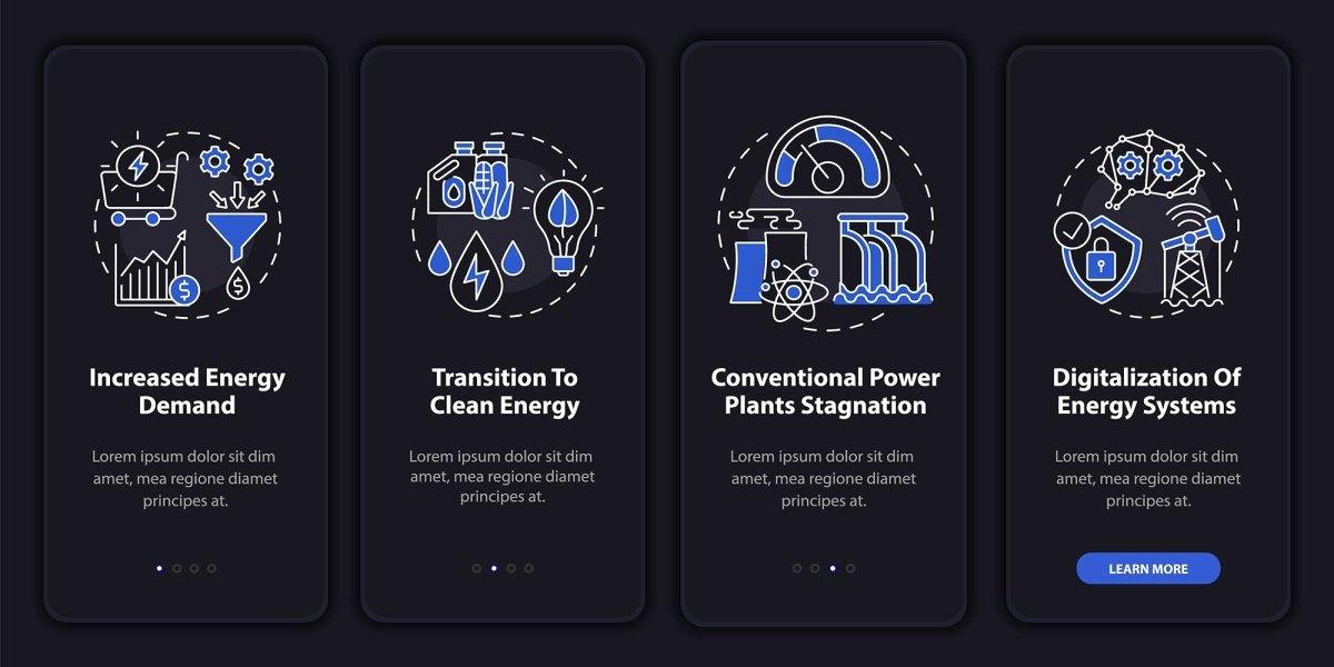 Energetic security onboarding mobile app page screen bundle