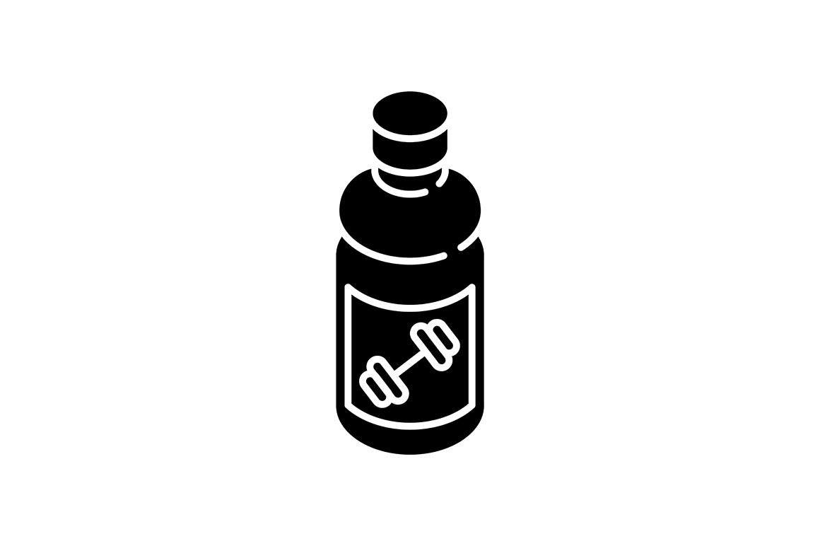Energy drinks and caffeine black glyph icons set on white space