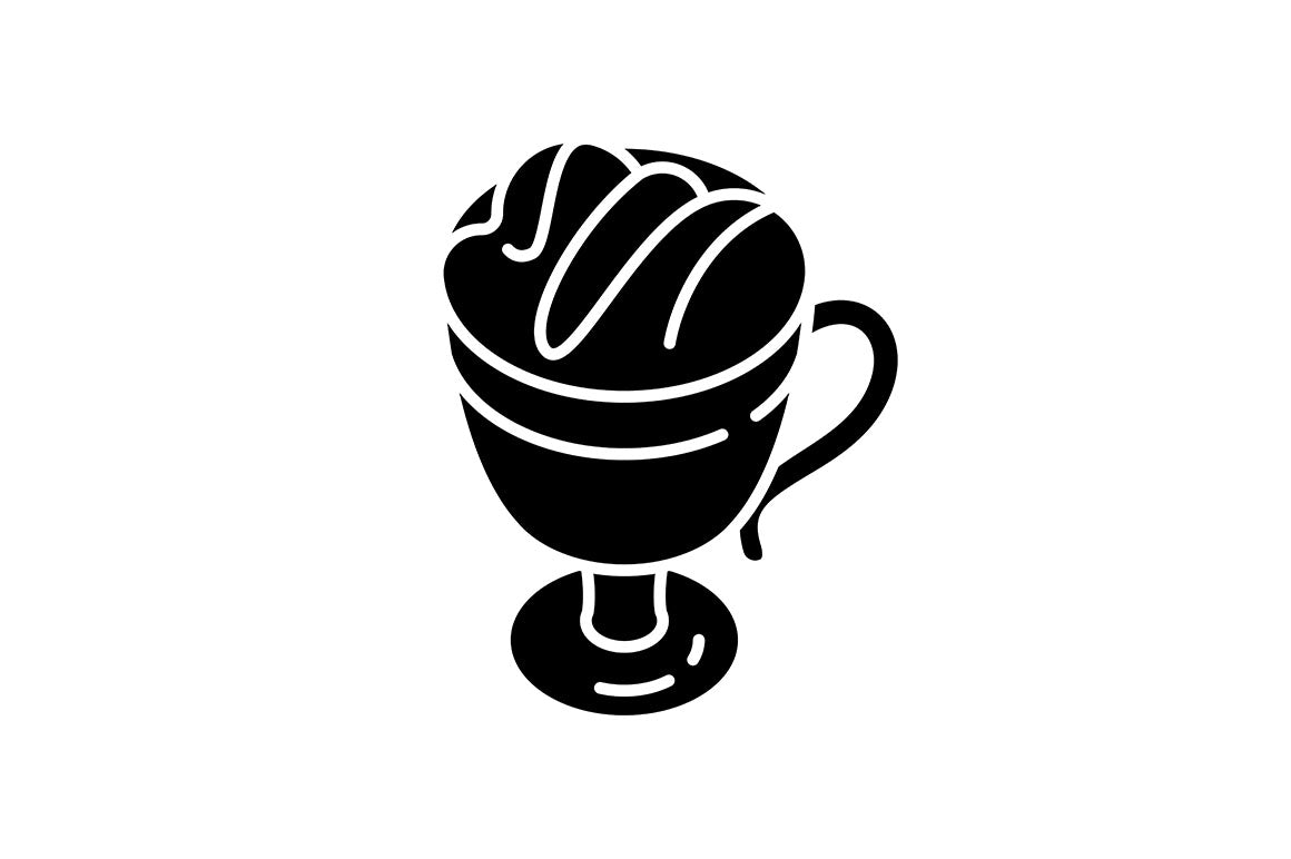 Energy drinks and caffeine black glyph icons set on white space