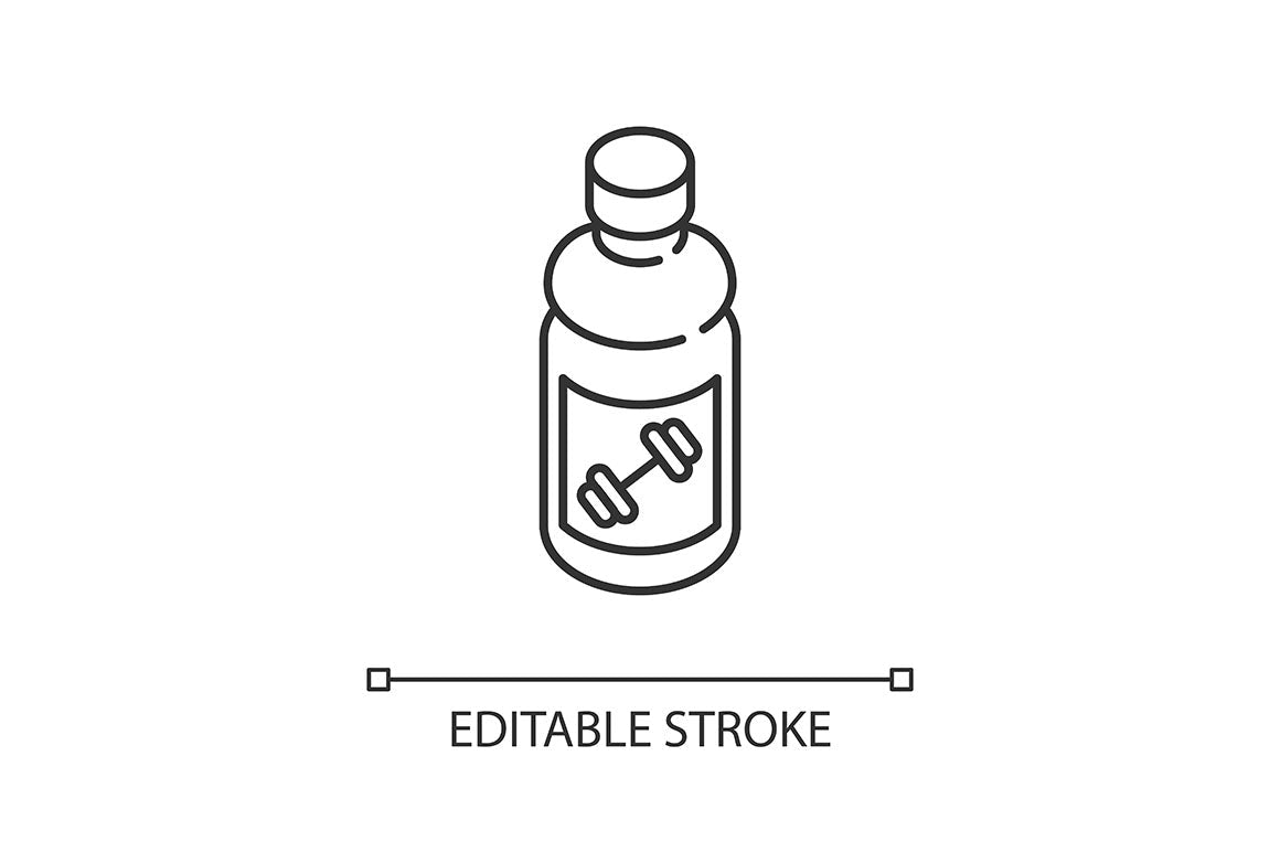 Energy drinks and caffeine linear icons set