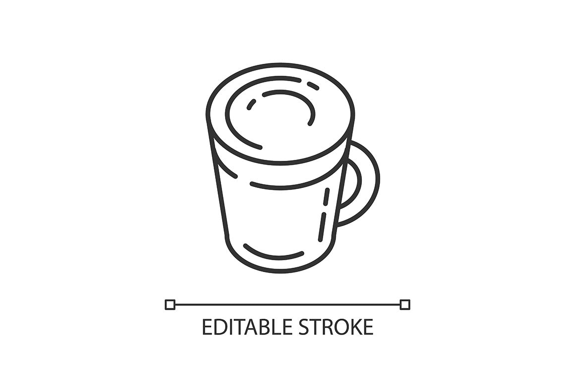 Energy drinks and caffeine linear icons set