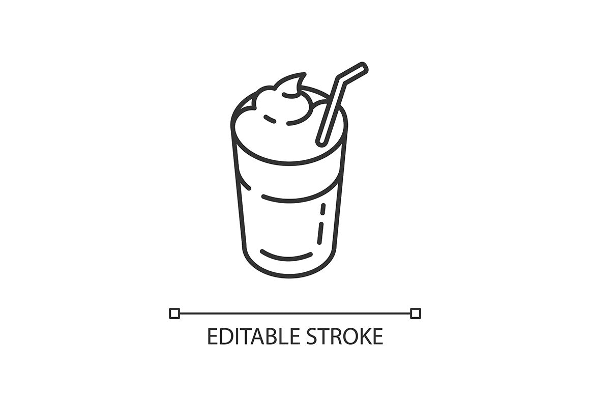Energy drinks and caffeine linear icons set