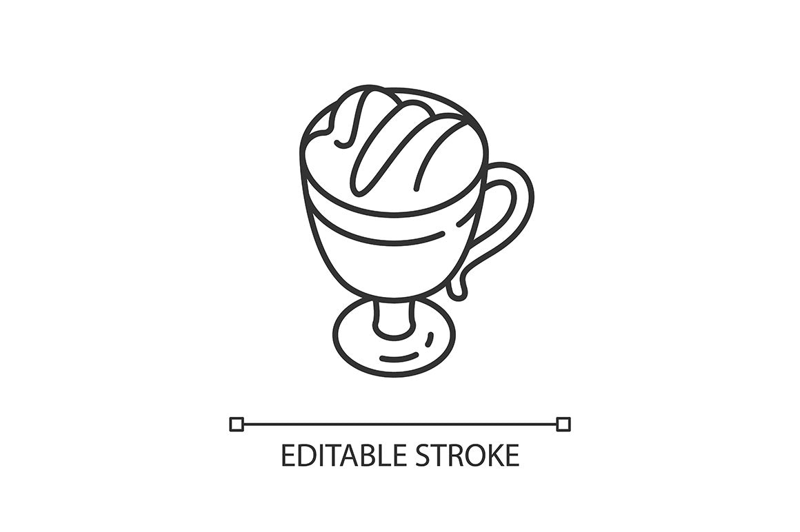 Energy drinks and caffeine linear icons set