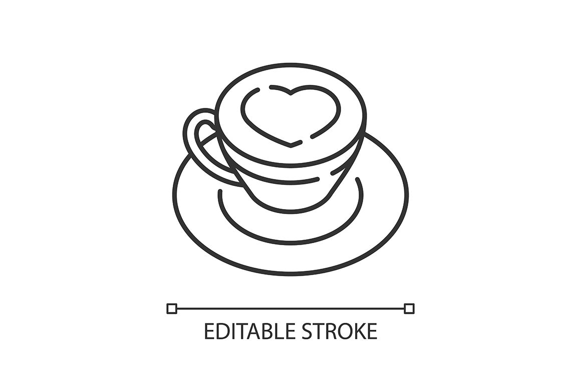Energy drinks and caffeine linear icons set