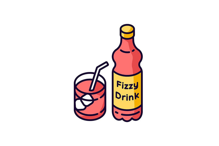 Energy drinks and caffeine RGB color icons set