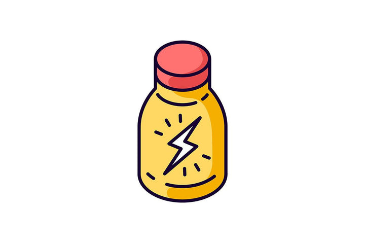 Energy drinks and caffeine RGB color icons set