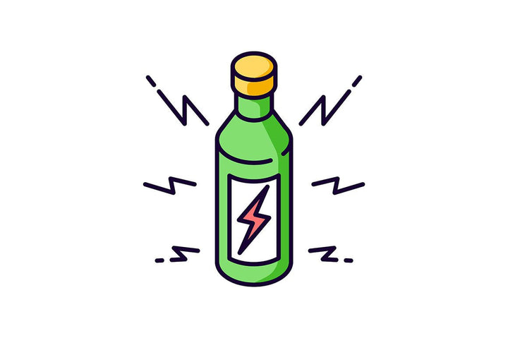 Energy drinks and caffeine RGB color icons set