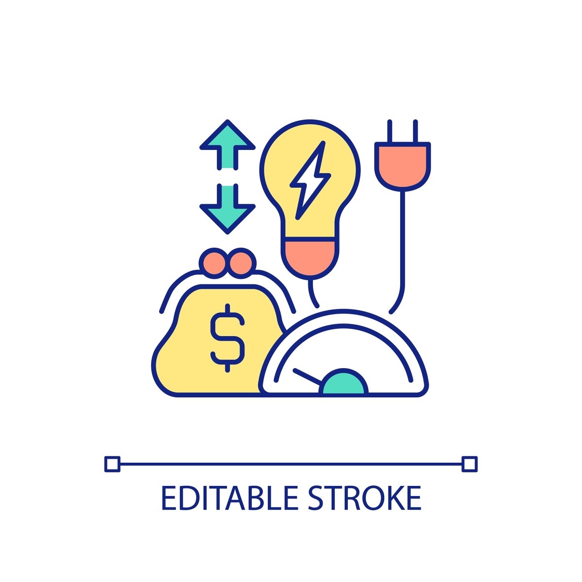 Energy efficiency RGB color icons set