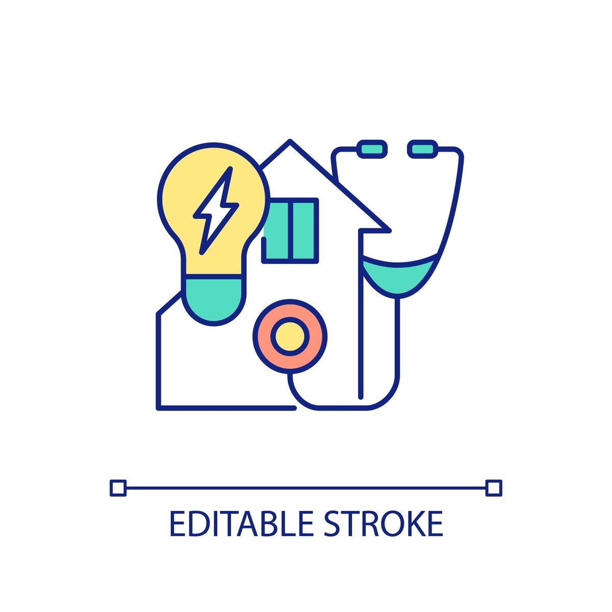 Energy efficiency RGB color icons set