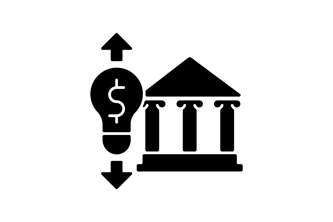 Energy purchase black glyph icons set on white space