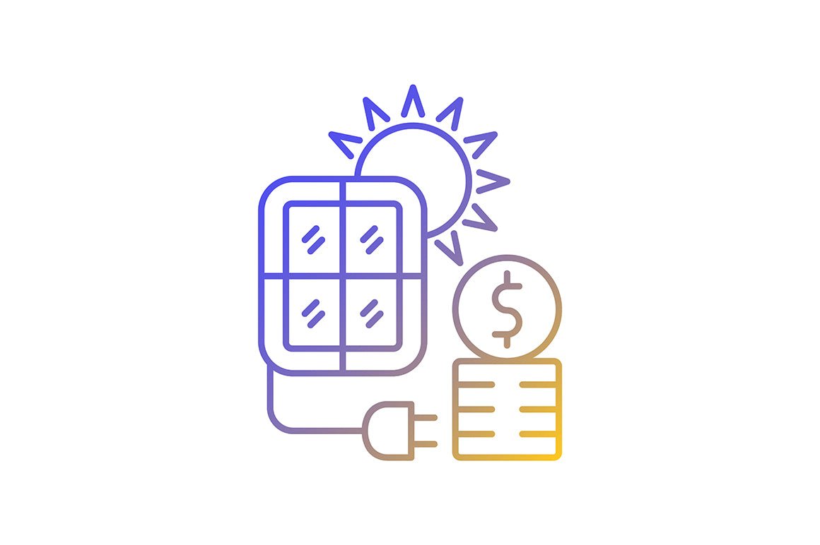 Energy purchase linear icons set