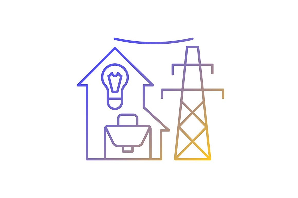 Energy purchase linear icons set