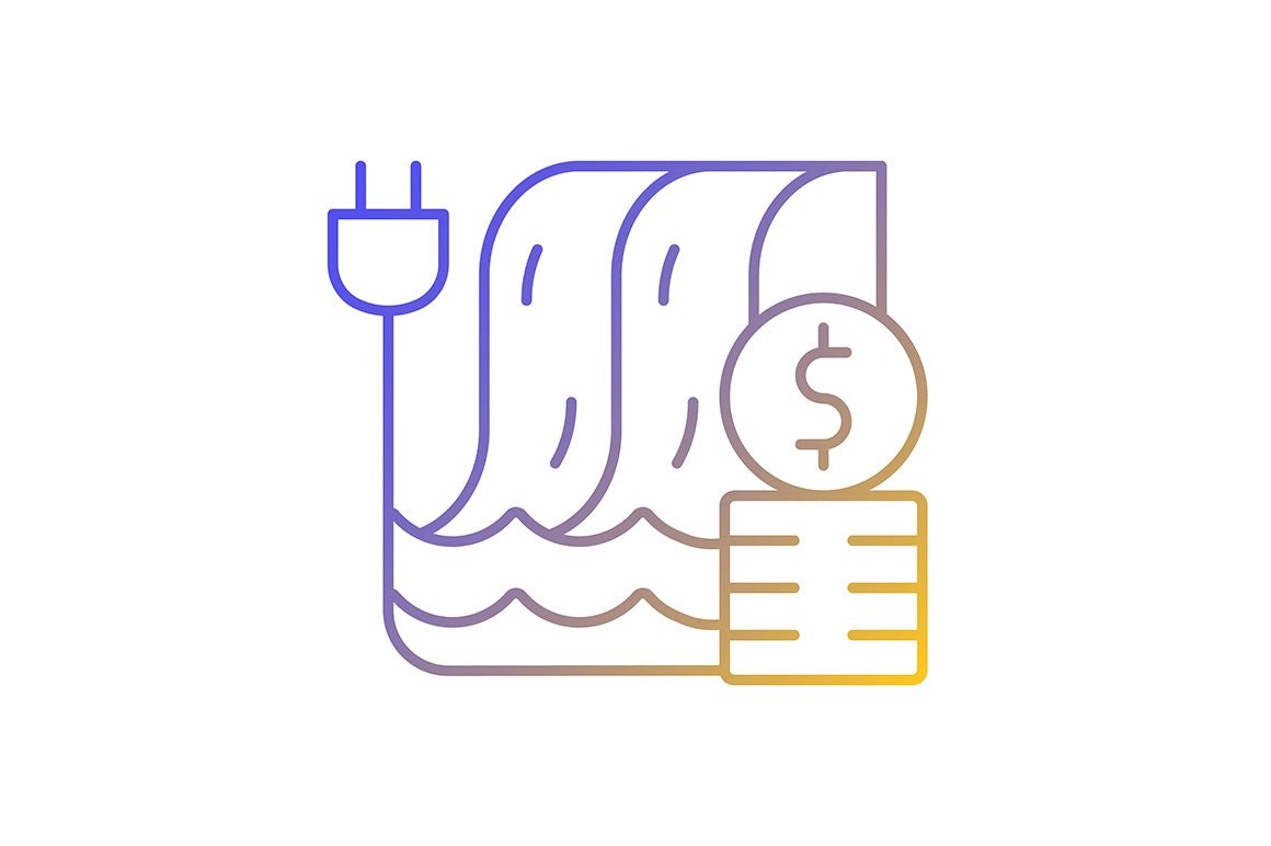 Energy purchase linear icons set