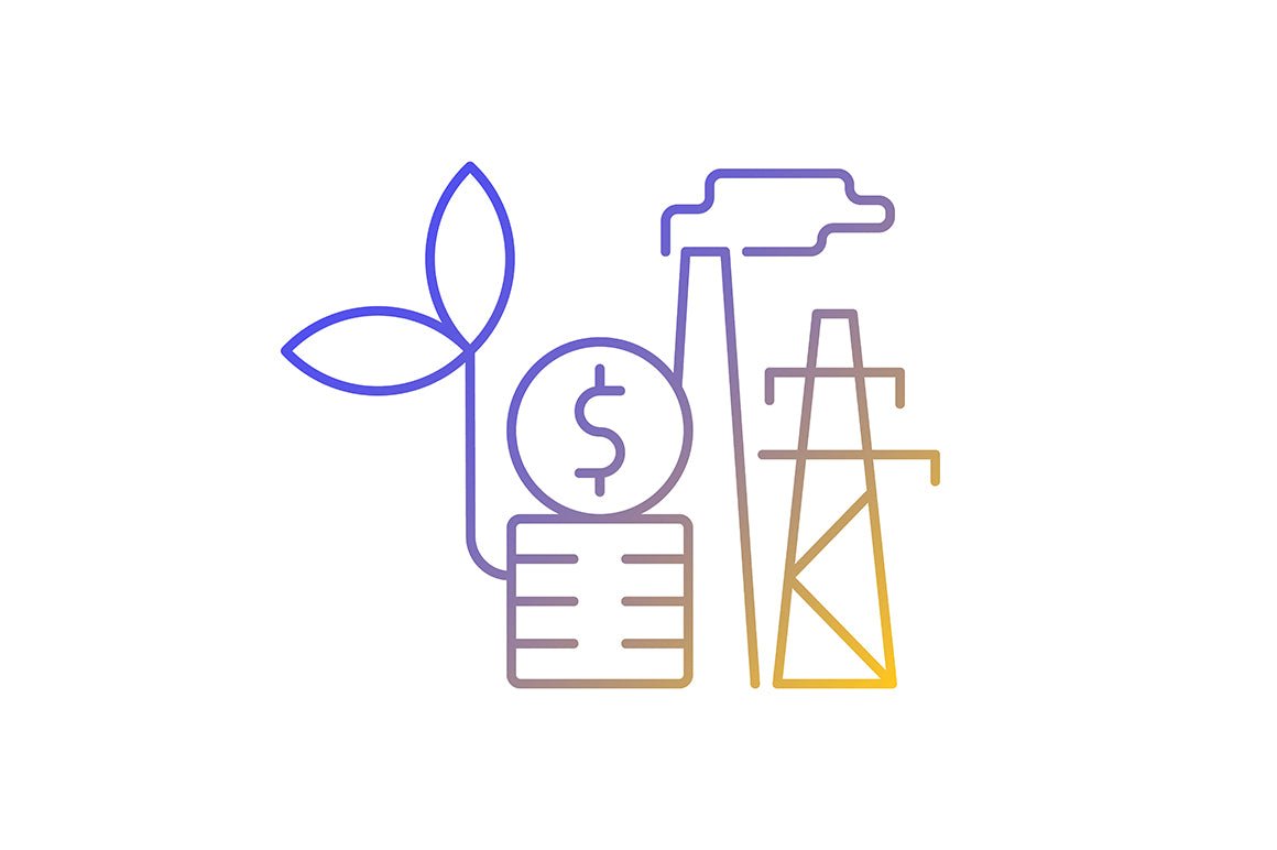 Energy purchase linear icons set