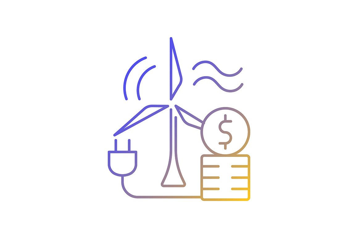 Energy purchase linear icons set
