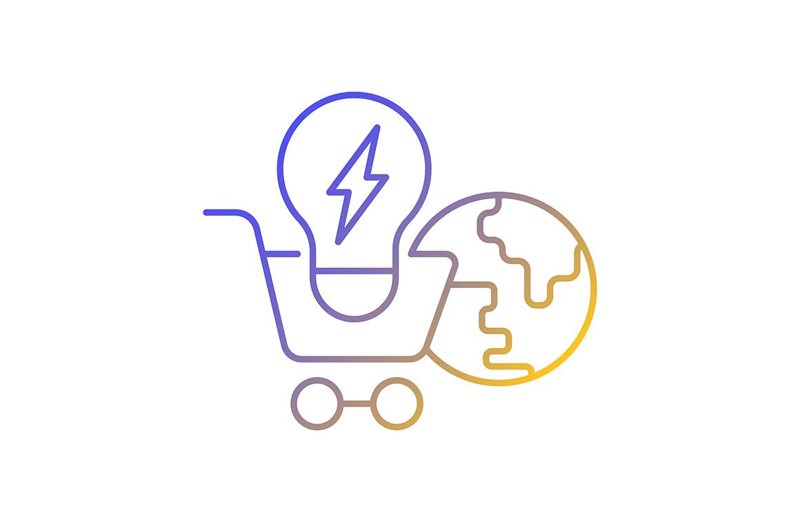 Energy purchase linear icons set