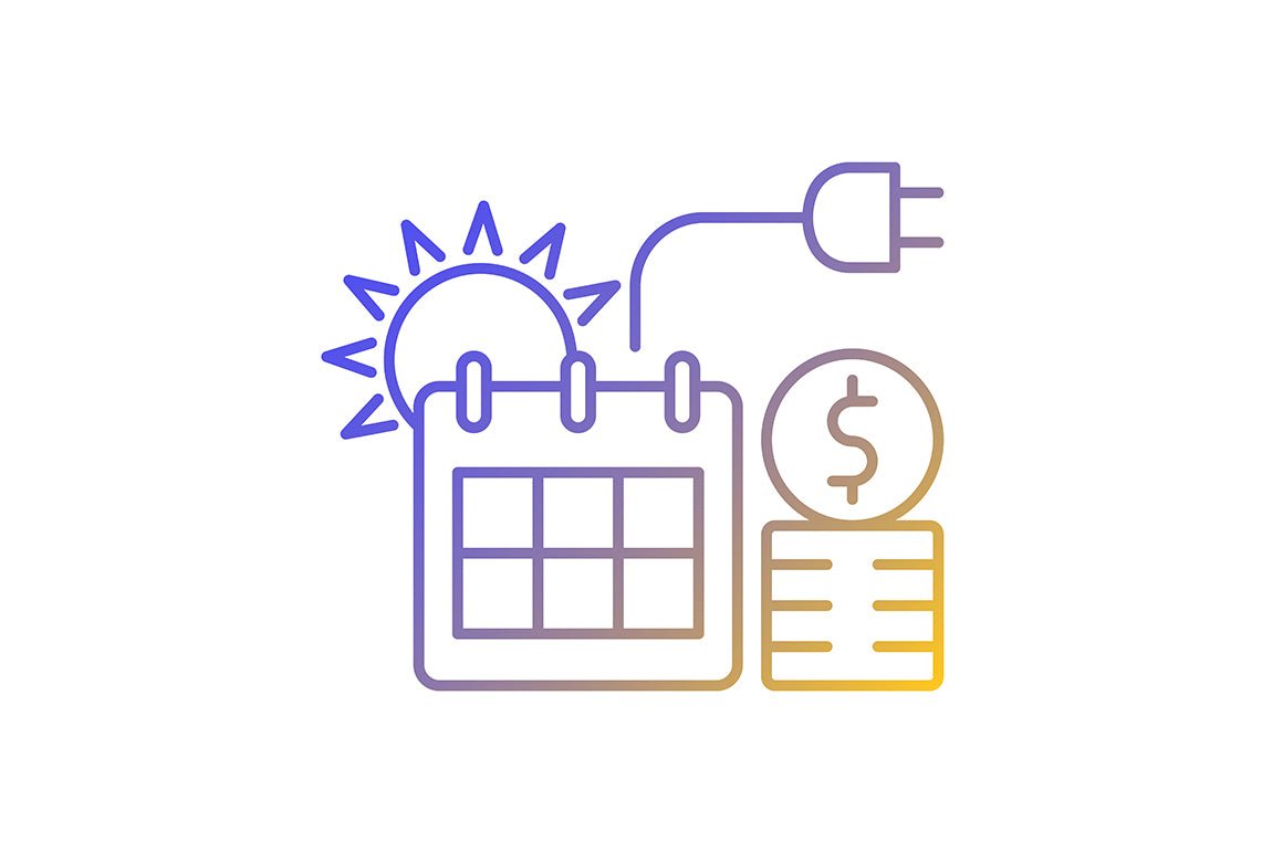 Energy purchase linear icons set