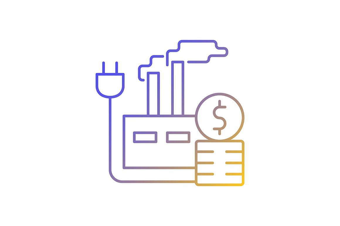 Energy purchase linear icons set