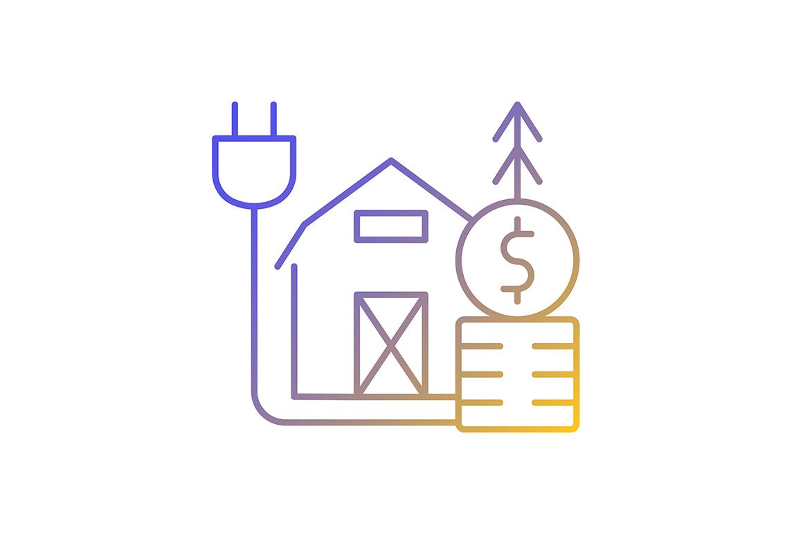 Energy purchase linear icons set