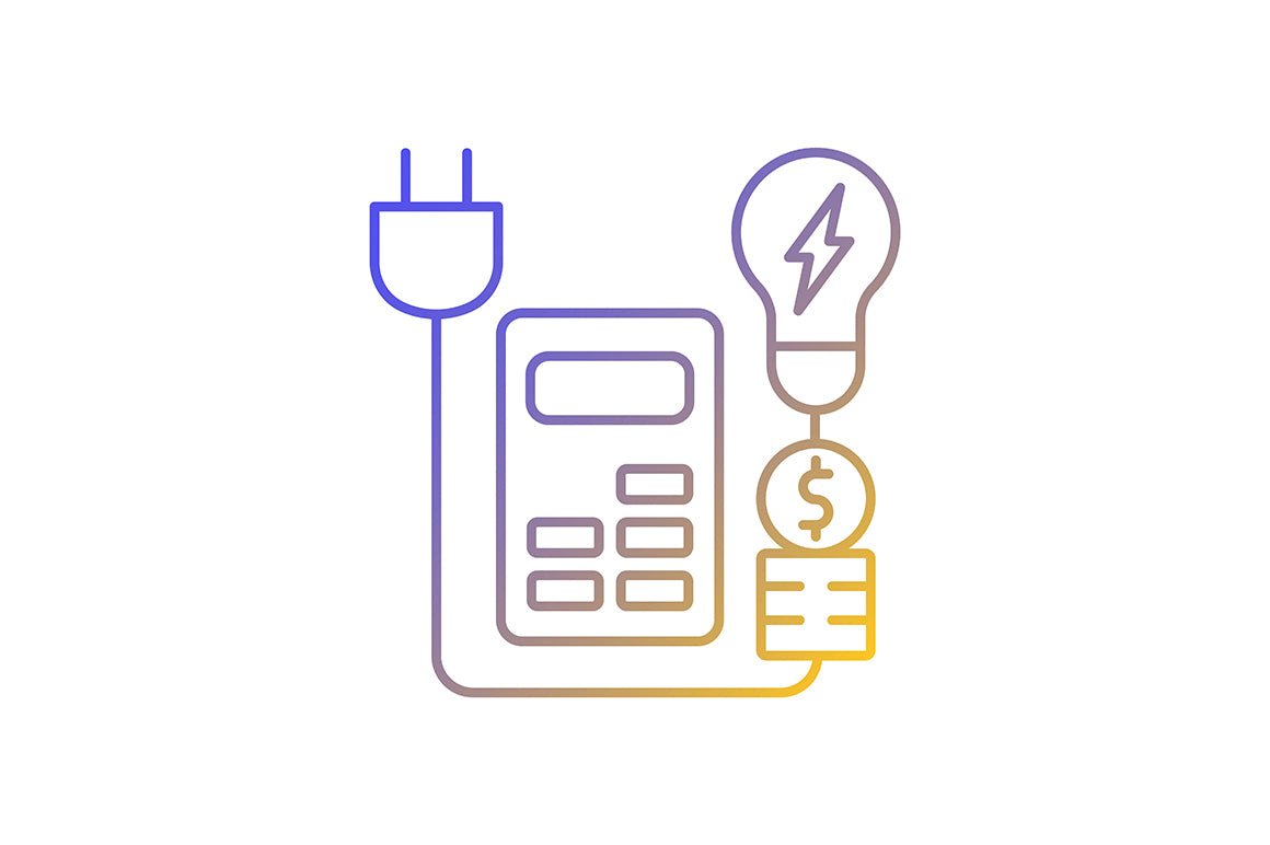 Energy purchase linear icons set