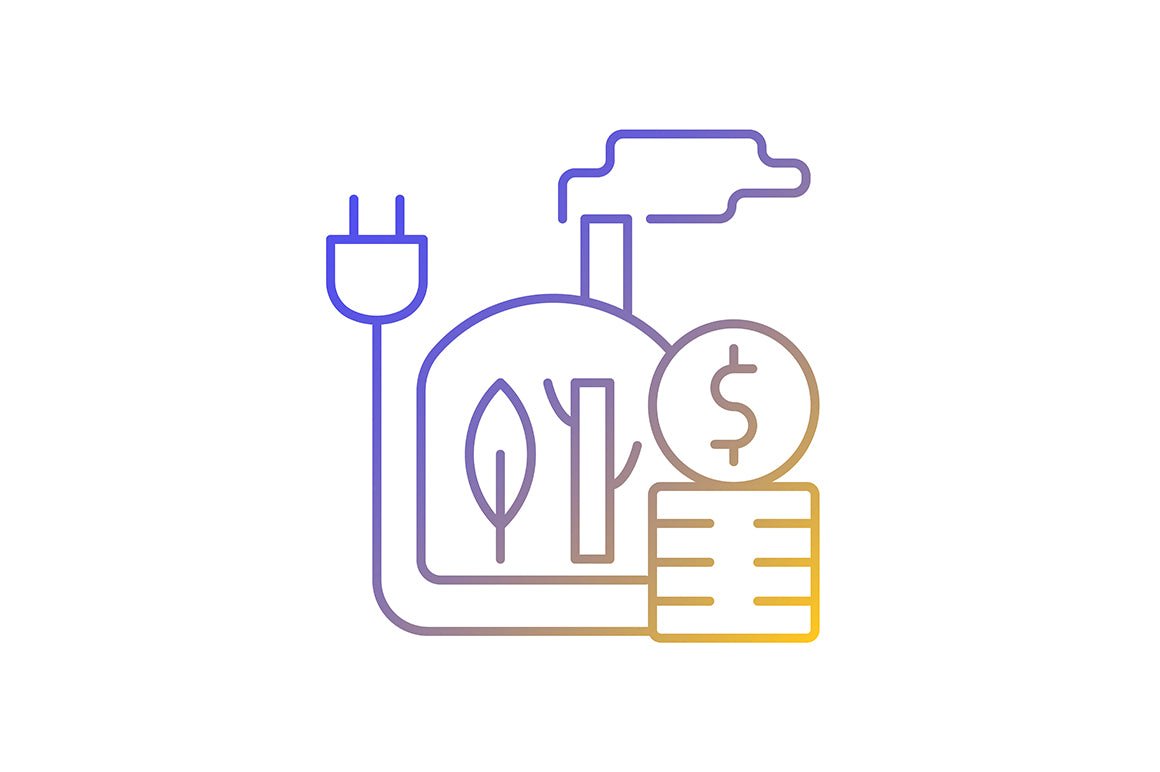 Energy purchase linear icons set