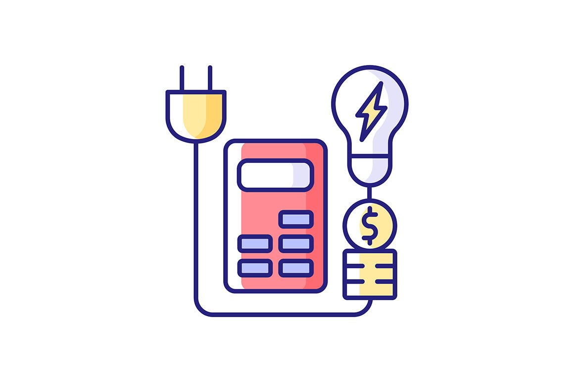 Energy purchase RGB color icons set