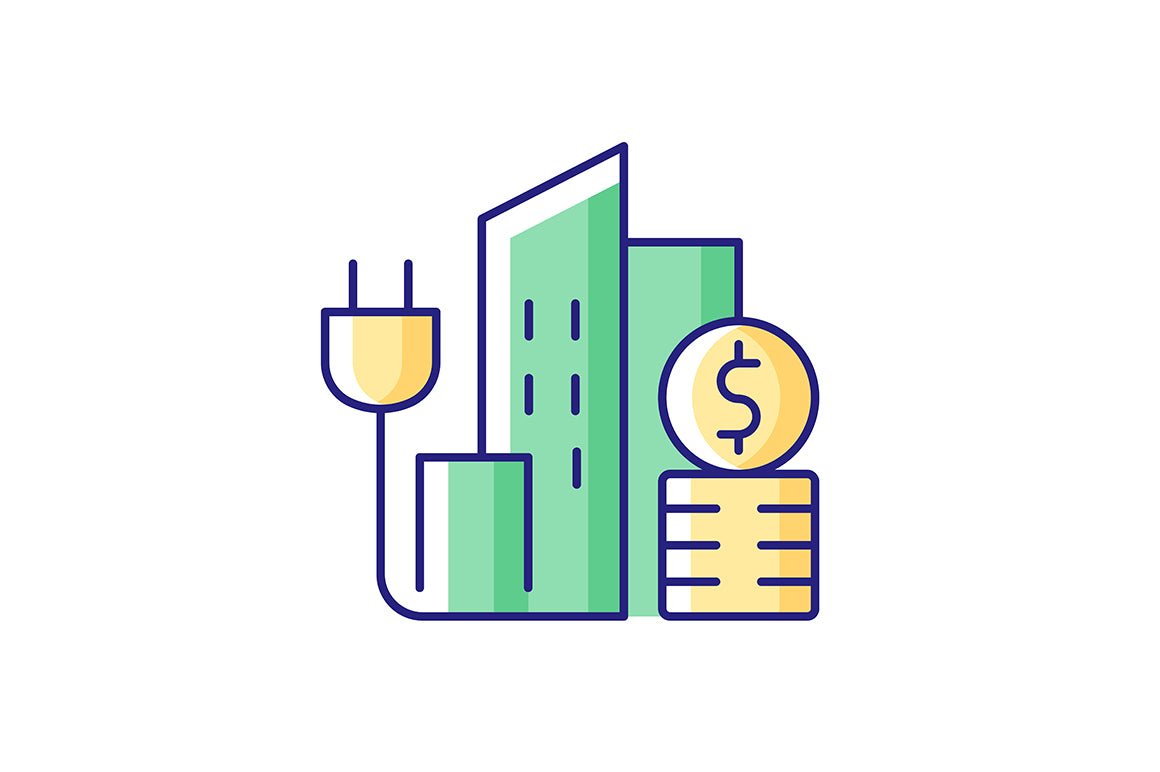 Energy purchase RGB color icons set