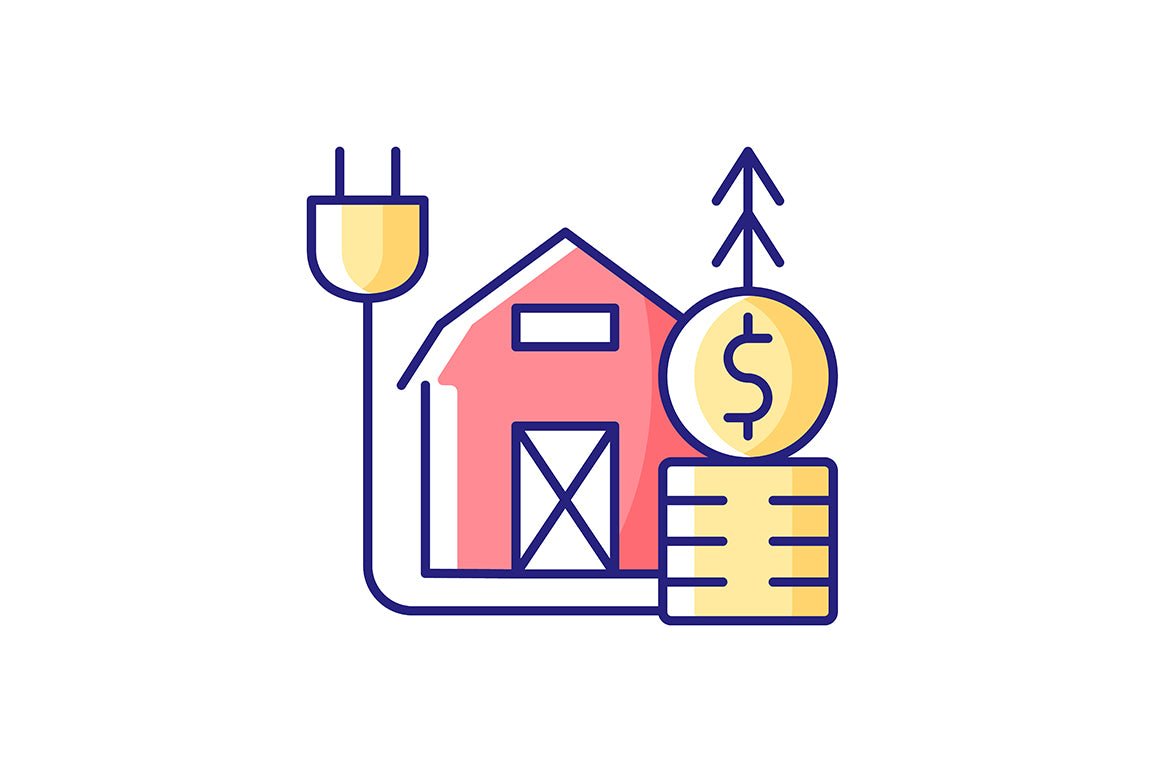 Energy purchase RGB color icons set