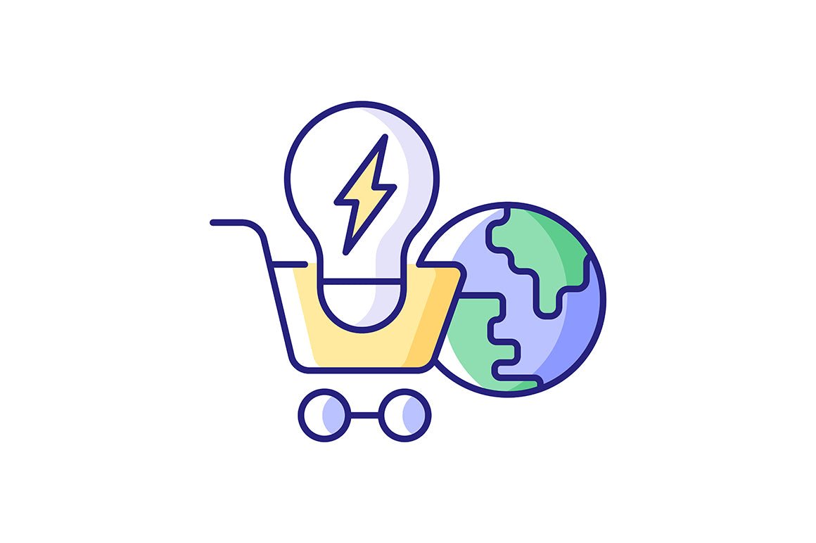 Energy purchase RGB color icons set