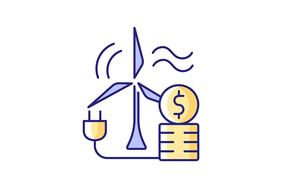 Energy purchase RGB color icons set