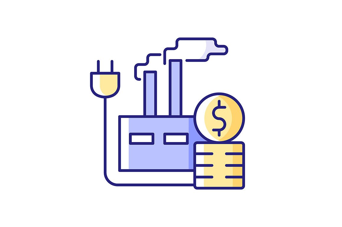 Energy purchase RGB color icons set