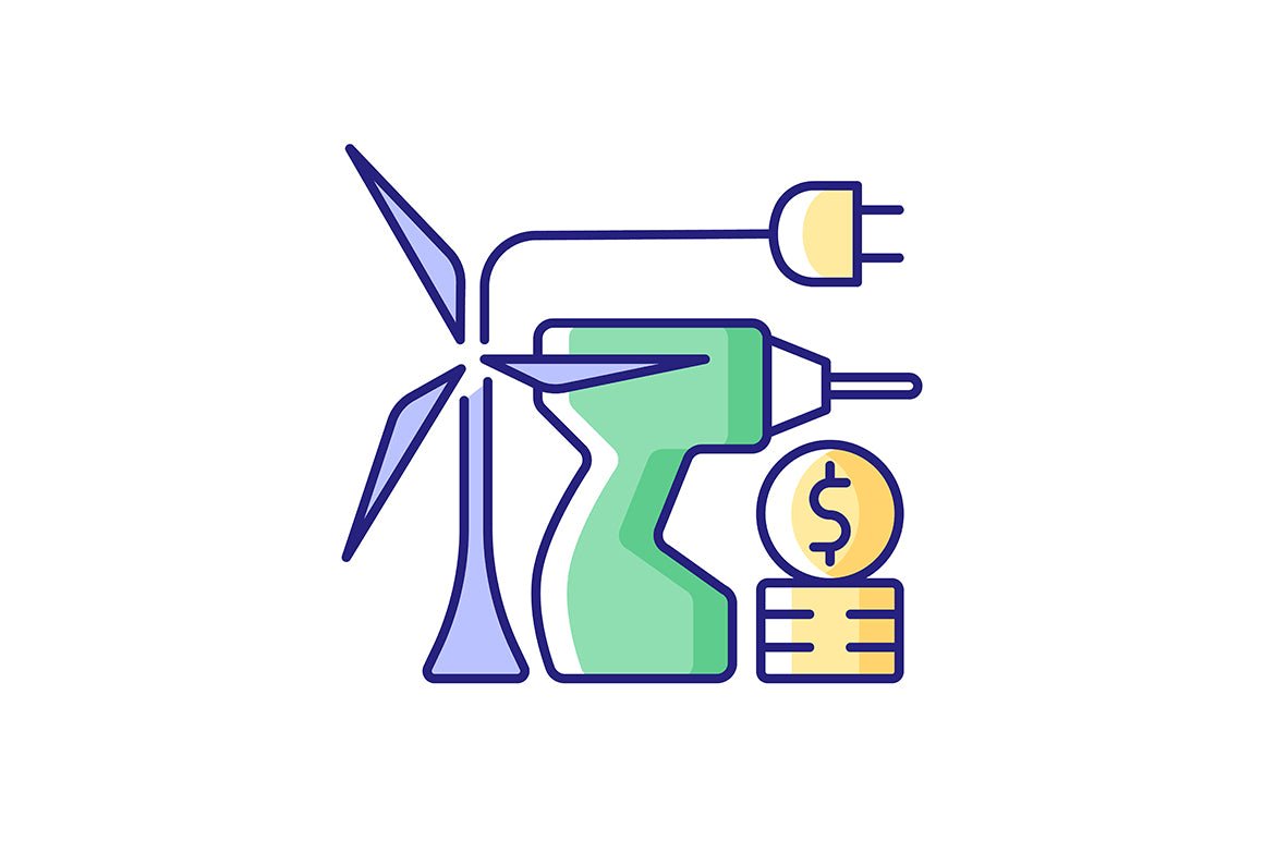 Energy purchase RGB color icons set