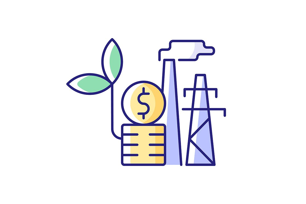 Energy purchase RGB color icons set