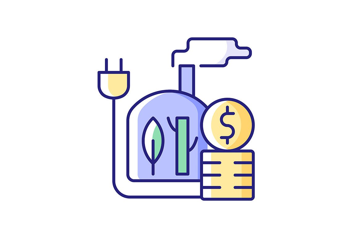 Energy purchase RGB color icons set