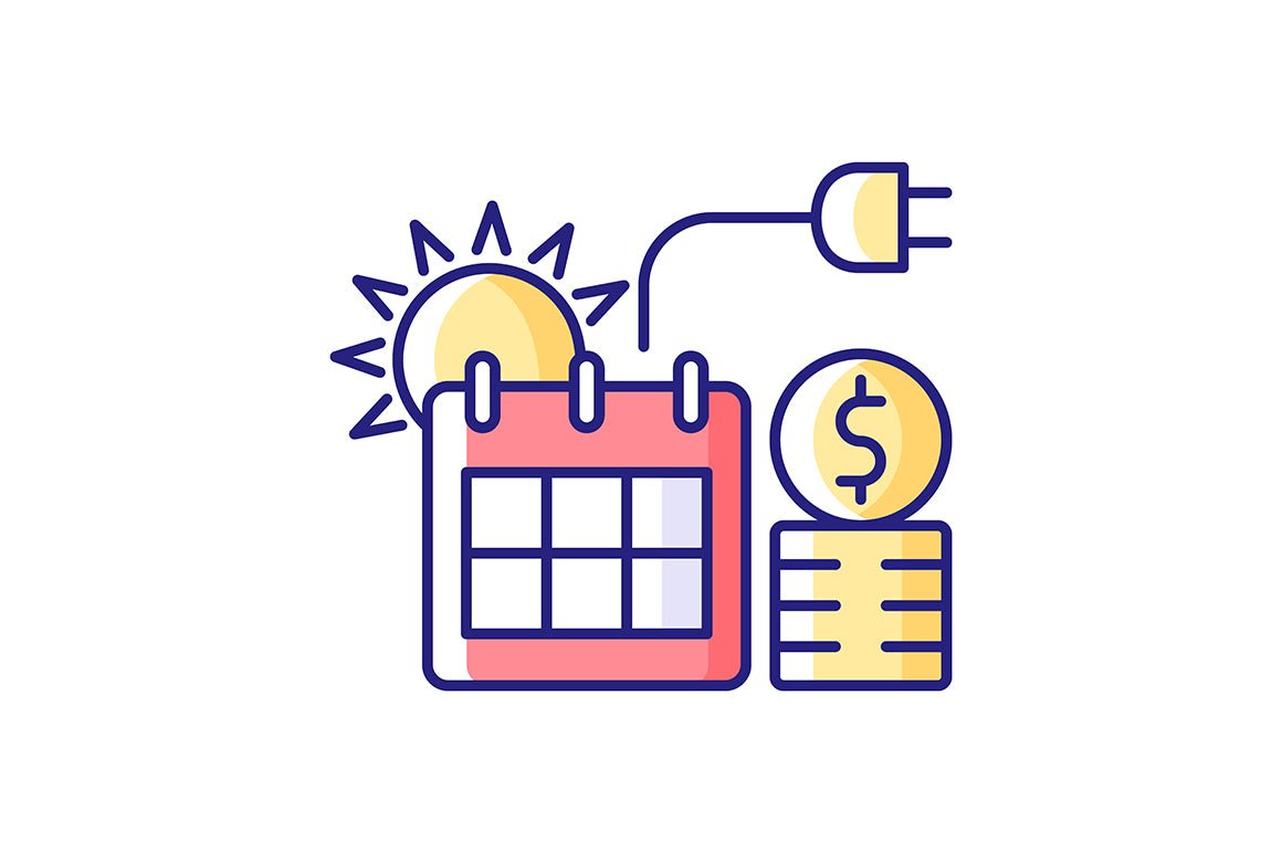 Energy purchase RGB color icons set