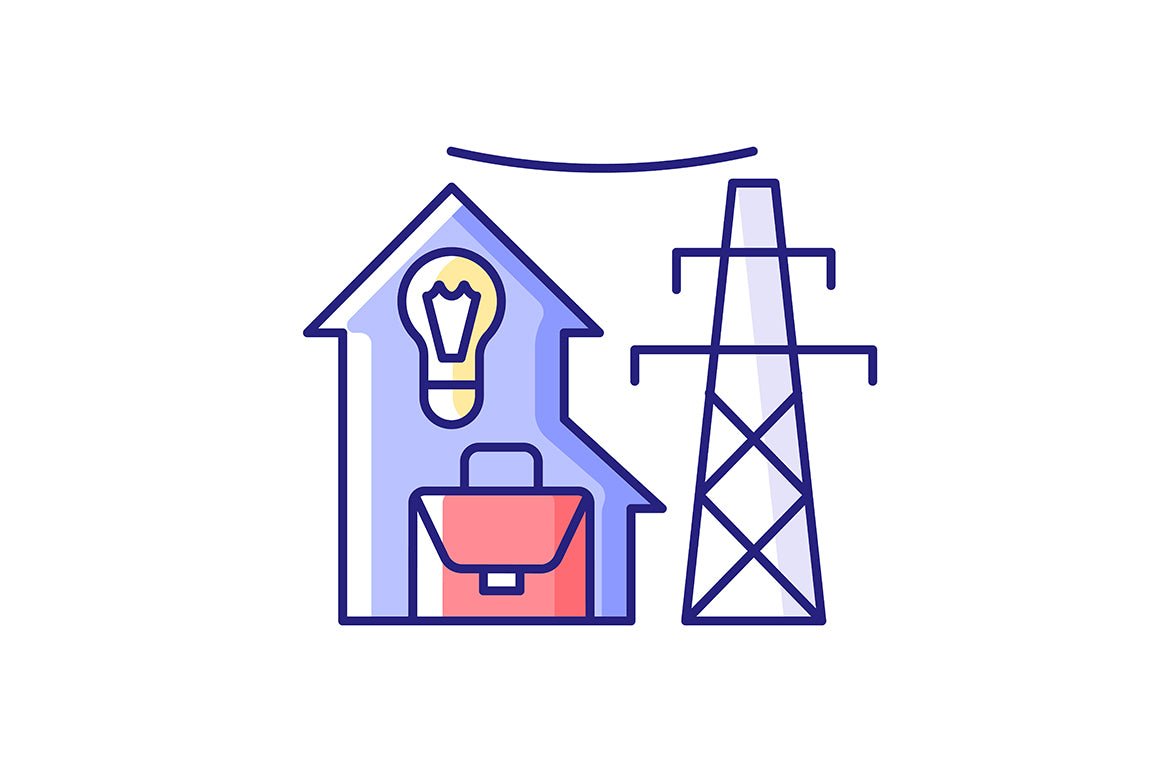 Energy purchase RGB color icons set