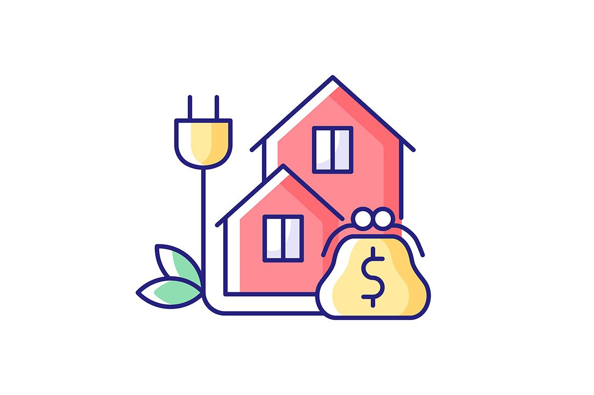 Energy purchase RGB color icons set