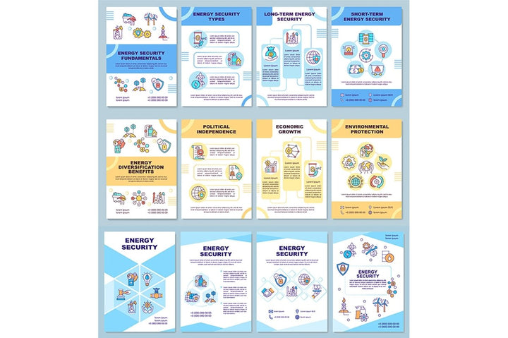 Energy security brochure template set